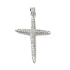 Rack Plating Brass & Clear Cubic Zirconia Pendants KK-S372-24P-1