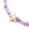 5Pcs 5 Colors Adjustable Glass Seed Beaded Anklets AJEW-AN00636-4
