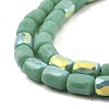 Frosted Imitation Jade Glass Beads Strands GLAA-P058-07B-11-3