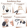 2Pcs 2 Styles PU Leather and Alloy Rhinestone Braided Keychain & Pendant Decorations KEYC-CN0001-11A-5