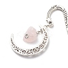 Natural Rose Quartz Raw Beads Bookmarks AJEW-JK00201-01-6