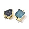 Raw Rough Natural Dyed Quartz Crystal Links Connector Charms G-K189-04LG-2