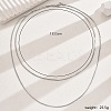 Non-Tarnish 201 Stainless Steel Double Layer Snake Bone Chain Necklaces for Women NC1612-1