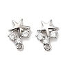 Brass with Cubic Zirconia Stud Earring Finding KK-Q048-14P-1
