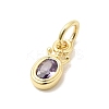 Brass Cubic Zirconia Charms KK-G554-01A-01-2