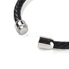 Natural Tourmaline Round Bead Braided Leather Cord Bracelets for Men Women BJEW-A009-11P-07-4