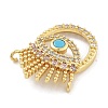 Evil Eye Rack Plating Brass Micro Pave Cubic Zirconia Pendants KK-Z071-69G-02-3