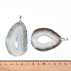Dyed Natural Druzy Agate Slice Big Pendants G-N344-44-3