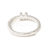 Clear Cubic Zirconia Initial Letter Adjustable Ring RJEW-C052-01P-M-3