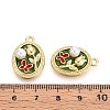 Rack Plating Alloy Enamel Pendants ENAM-N065-11KCG-3
