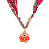 Alloy Enamel Halloween Ghost Pendant Necklaces with Printed Cloth Scarf FS-WGF78C2-02-1