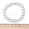 Brass Pave Clear Cubic Zirconia Flat Round Link Chain Bracelets for Women BJEW-A034-02P-5