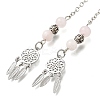 Round Natural Rose Quartz Dowsing Pendulums G-M447-07P-10-2