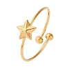 304 Stainless Steel Open Cuff Ring for Women RJEW-A071-01C-G-4