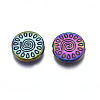 Rack Plating Rainbow Color Alloy Beads PALLOY-S180-362-2