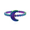 304 Stainless Steel Crescent Moon Cuff Ring RJEW-N038-107-2