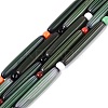 Handmade Millefiori Glass Lampwork Strip Beads Strands LA-N047-01G-1