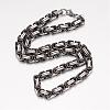 201 Stainless Steel Byzantine Chain Necklaces NJEW-K062-01C3-7mm-1