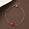 304 Stainless Steel Enamel Link Bracelets BJEW-K226-17A-G-2