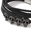 Braided Microfiber Leather Multi-strand Bracelets BJEW-B096-08H-2