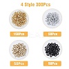 SUPERFINDINGS 300Pcs 4 Style Spray Painted CCB Plastic Linking Rings CCB-FH0001-13-2