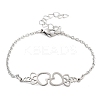Non-Tarnish Stainless Steel Cable Chain Link Bracelets for Women Men STAS-Z061-01P-09-1