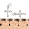 Brass Micro Pave Clear Cubic Zirconia Charms KK-G549-15B-P-3