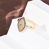 Brass Micro Pave Cubic Zirconia Cuff Open Rings for Women RJEW-K264-09B-G-3