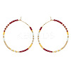 Handmade Glass Seed Beads Hoop Earrings HQ0649-1-1