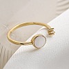 Brass Micro Pave Cubic Zirconia Open Cuff Rings for Women LS-RJEW-K308-02A-G-1