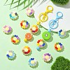 20Pcs 5 Colors Flower Food Grade Eco-Friendly Silicone Focal Beads SIL-CJ0002-28-6