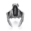 Gothic Punk Bat Alloy Open Cuff Ring for Women RJEW-T009-56AS-2