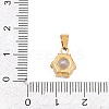 304 Stainless Steel Pave Cubic Zirconia Pendants STAS-B086-12G-01-3