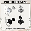 4 PC 2 Colors Stainless Steel Square Stud Earrings EJEW-GO0003-14-2