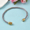 304 Stainless Steel with Polyester Metallic Cord Bracelets for Women BJEW-Z145-01G-28-2
