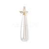 Electroplate Shell Pearl Teardrop Pendants PALLOY-JF04939-01-1