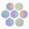 Ion Plating(IP) 201 Stainless Steel Filigree Pendants LS-X-STAS-T057-24-1