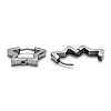 Tarnish Resistant 304 Stainless Steel Star Huggie Hoop Earrings STAS-J033-07P-3