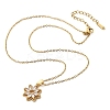 Brass Micro Pave Clear Cubic Zirconia Flower Pendant Neckalces for Women NJEW-S448-05G-4