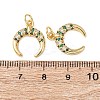 Brass Micro Pave Cubic Zirconia Pendants KK-C143-07G-3