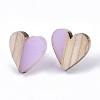 Transparent Resin & Wood Stud Earrings EJEW-N017-002A-D03-2