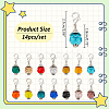 14Pcs 14 Colors Faceted Glass Pendant Locking Stitch Markers HJEW-AB00653-2