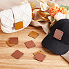 Olycraft 30Pcs 2 Colors 4-Hole Imitation Leather Label Tags AJEW-OC0003-99-5