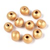 Spray Painted Round Natural Schima Wood Beads WOOD-A018-8mm-01-1