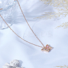 1Pc Zinc Alloy & Glass Butterfly with Colorful Star Sequins Inside Pendant Necklaces for Girls NJEW-LP0003-26-3