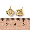 Brass with Cubic Zirconia Stud Earring Findings KK-B087-11G-3