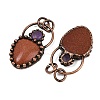 Natural & Synthetic Mixed Gemstone & Natural Amethyst Pendants G-Z101-06R-3