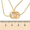 304 Stainless Steel Double Layer Snake Chain 2-Ring Link Necklaces NJEW-R017-01G-5