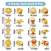 48Pcs 8 Style Alloy European Beads FIND-DC0002-35-2