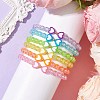6Pcs 6 Colors Heart & Round Acrylic Beaded Stretch Kid Bracelet Sets BJEW-JB10674-2